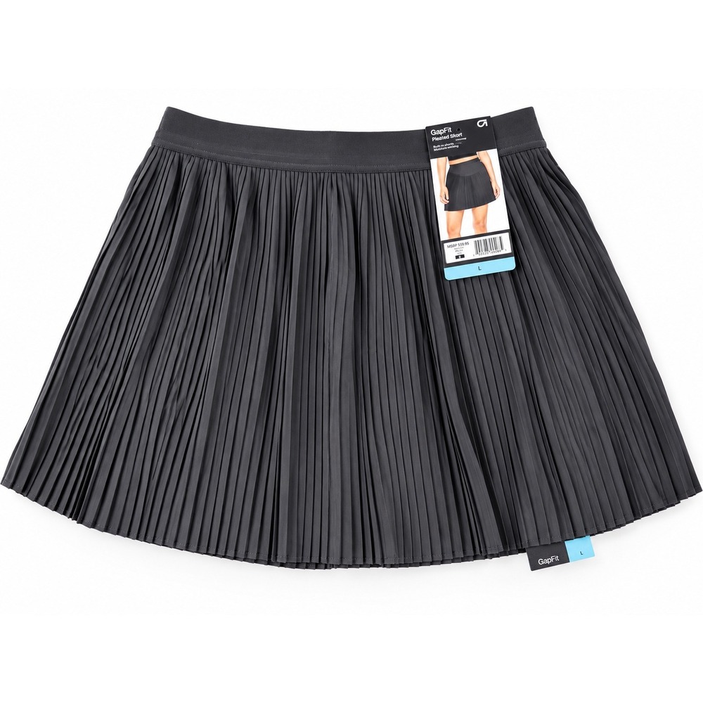 GapFit Pleated Skort Size Large Black Built-in Shorts Tennis Golf Athletic Skirt